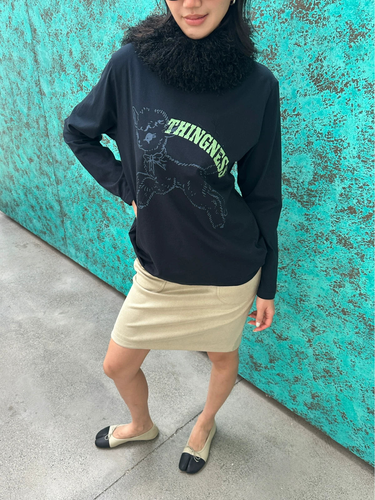 Running sheep long sleeve tee