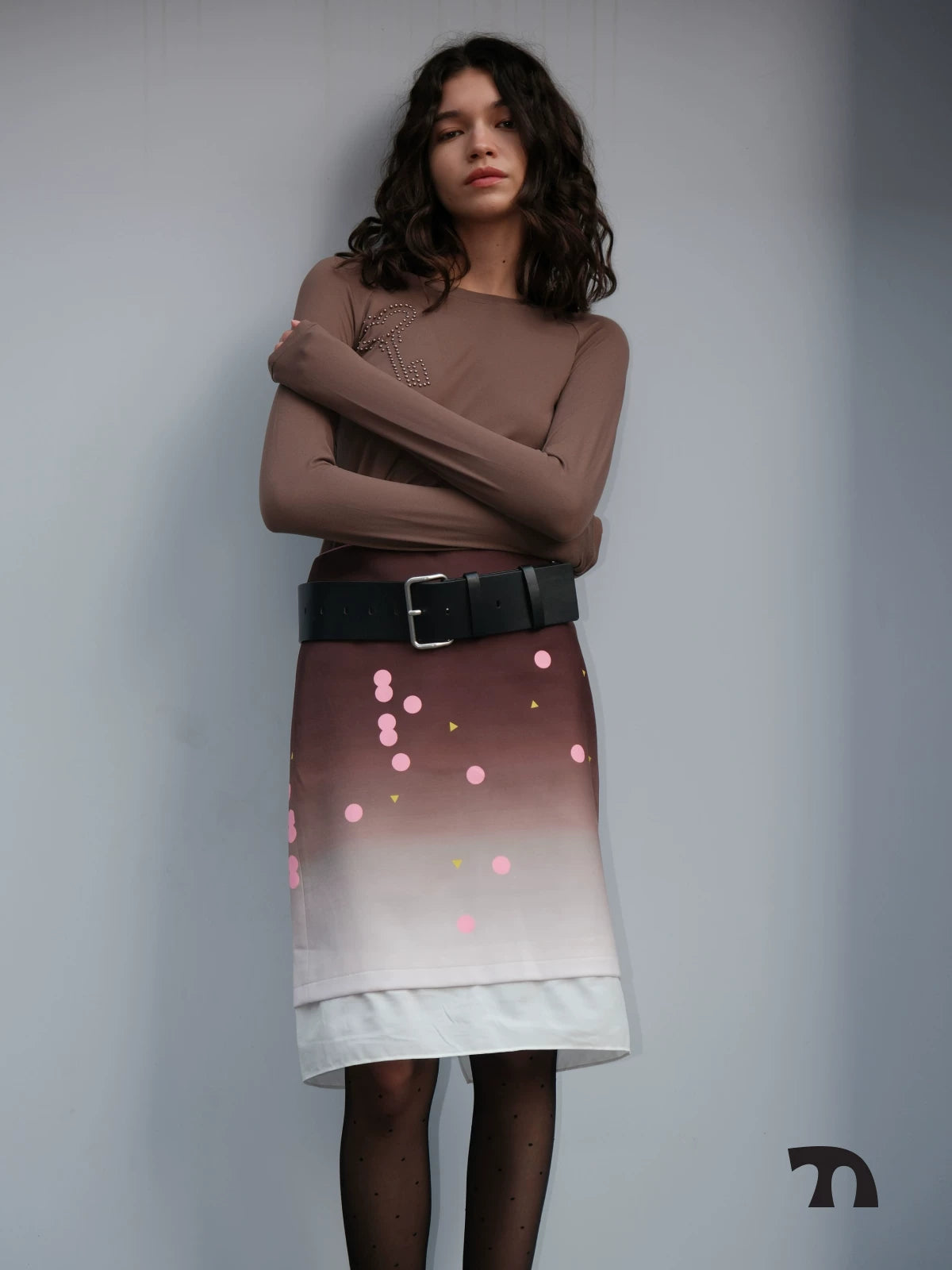 Gradient dot panel skirt
