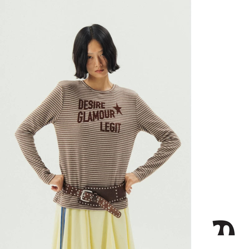 Stripe long sleeve top