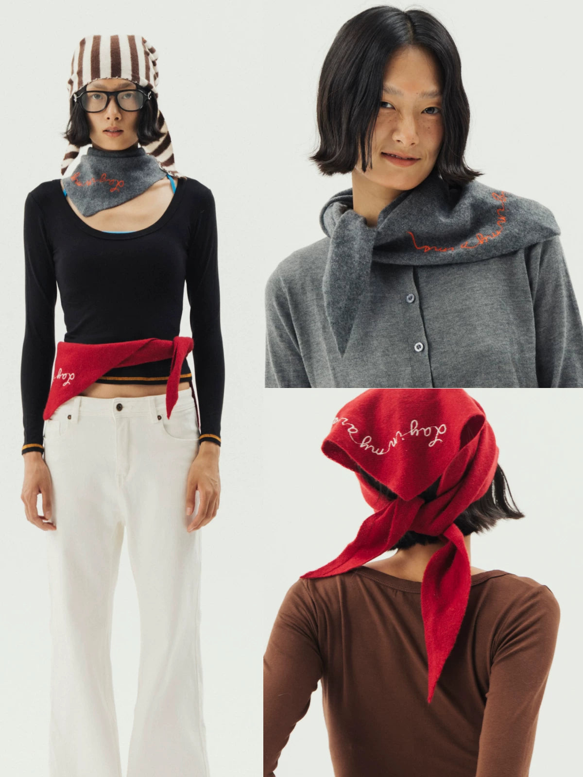 Wool triangle scarf