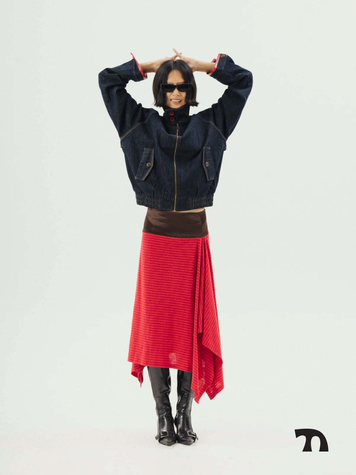 Dancing red panel skirt
