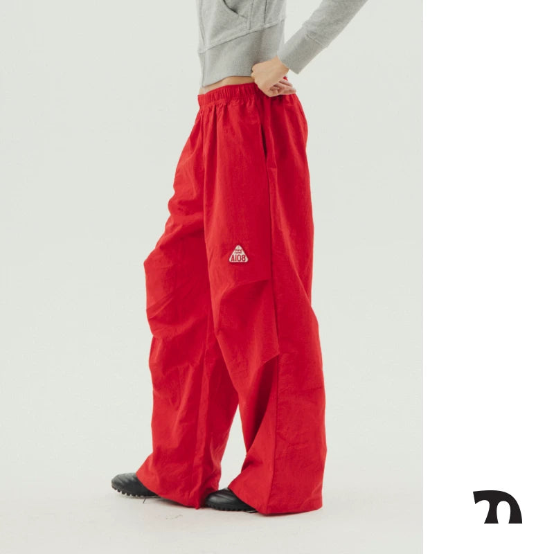 Nylon wide trouser