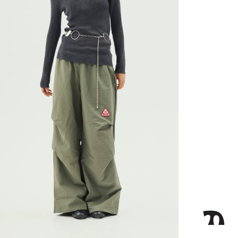 Nylon wide trouser