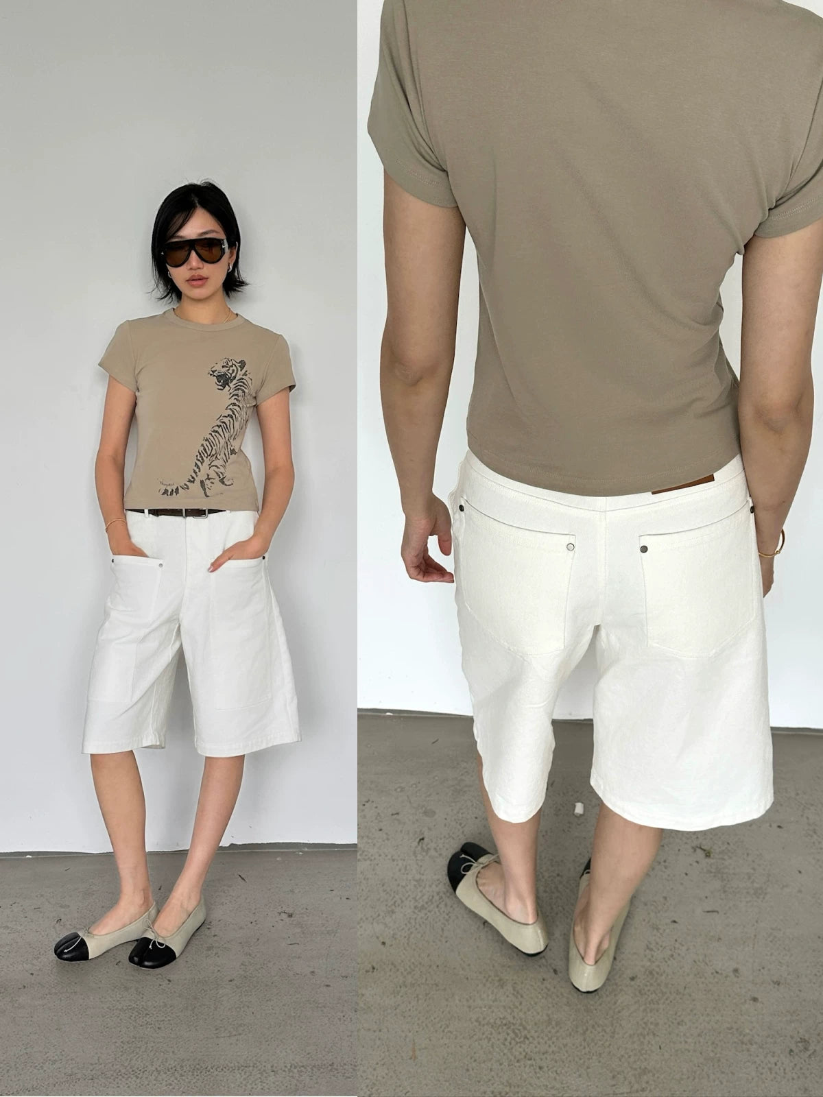 White denim capri