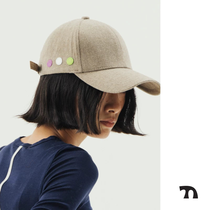 Dot embroidered cap