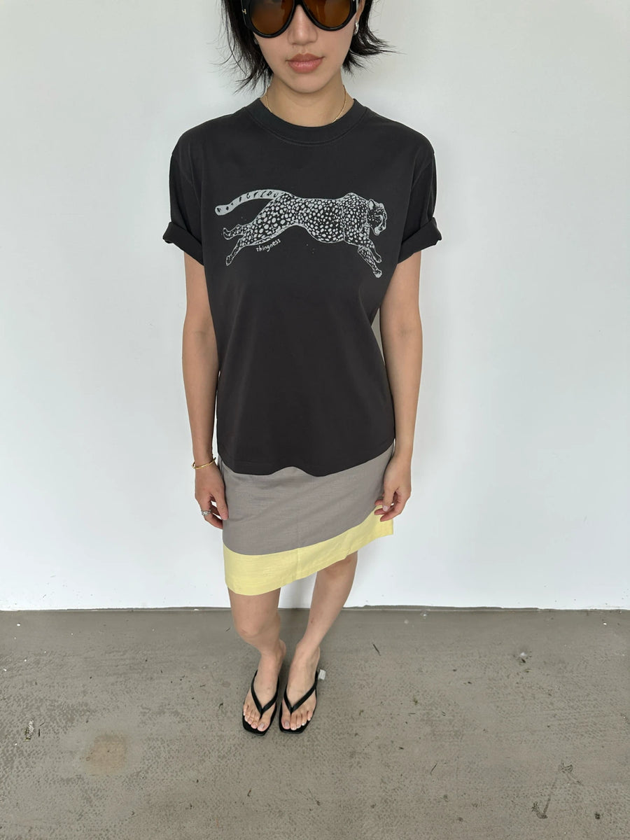Cheetah tee grey