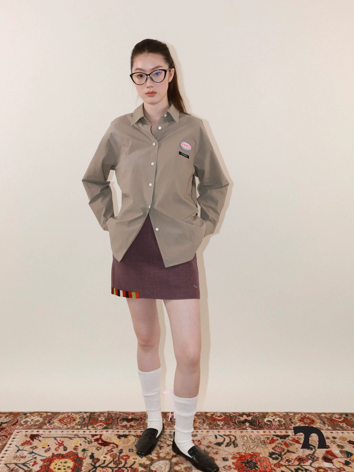 Three colour wool skirt