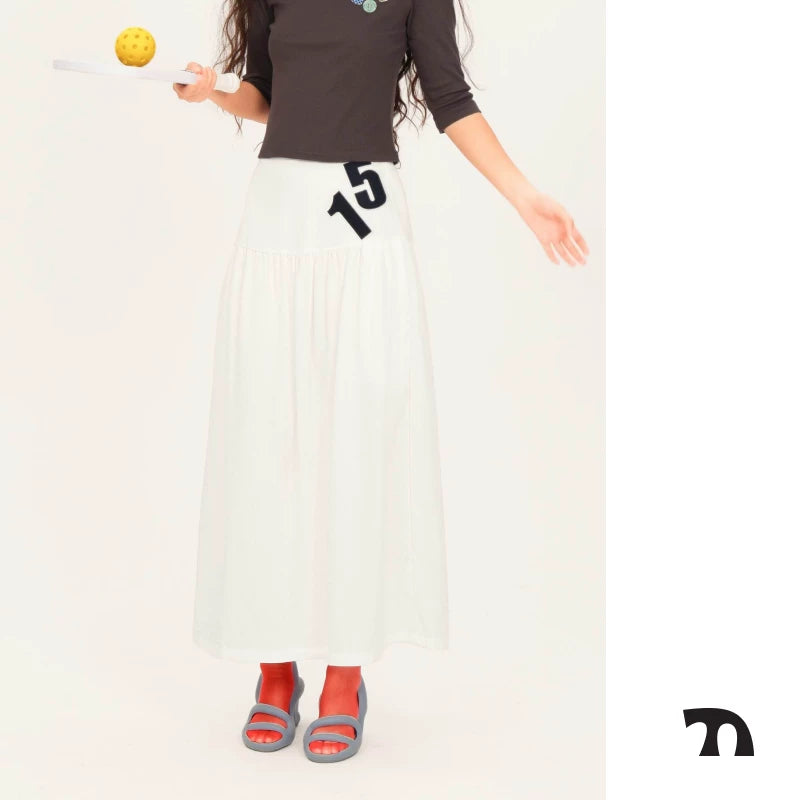 Numbers circle maxi skirt
