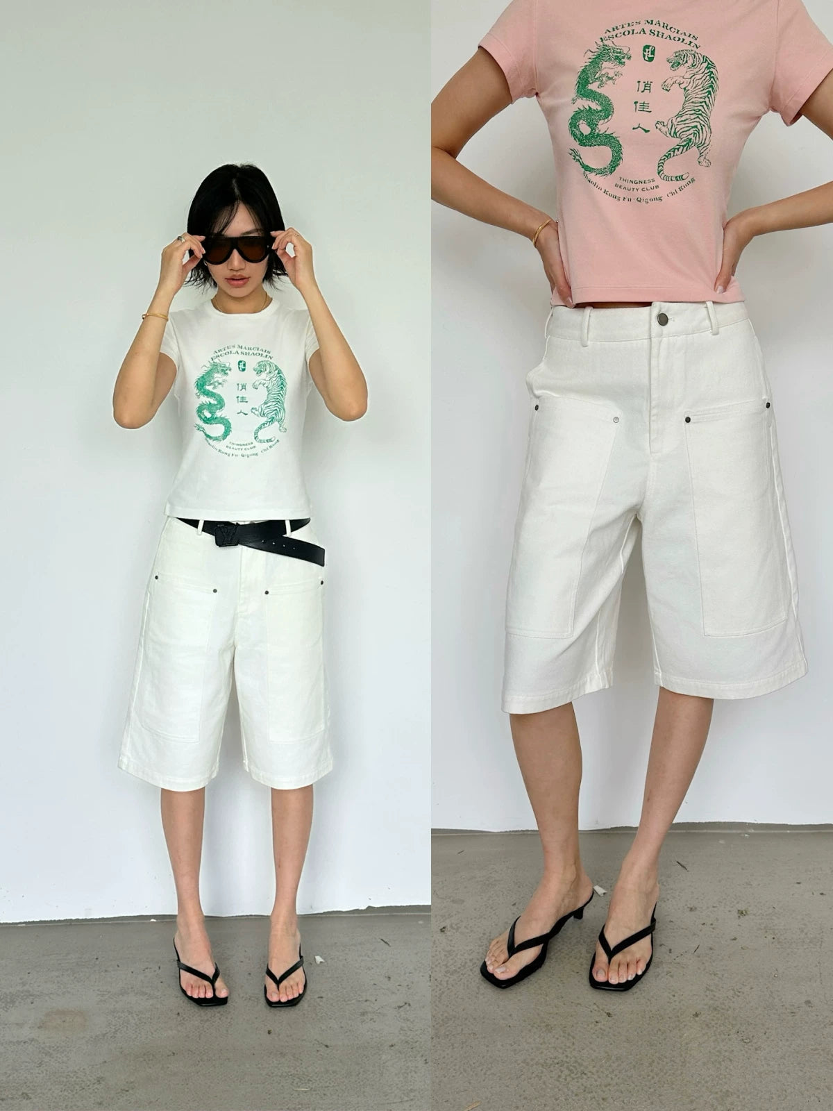 White denim capri