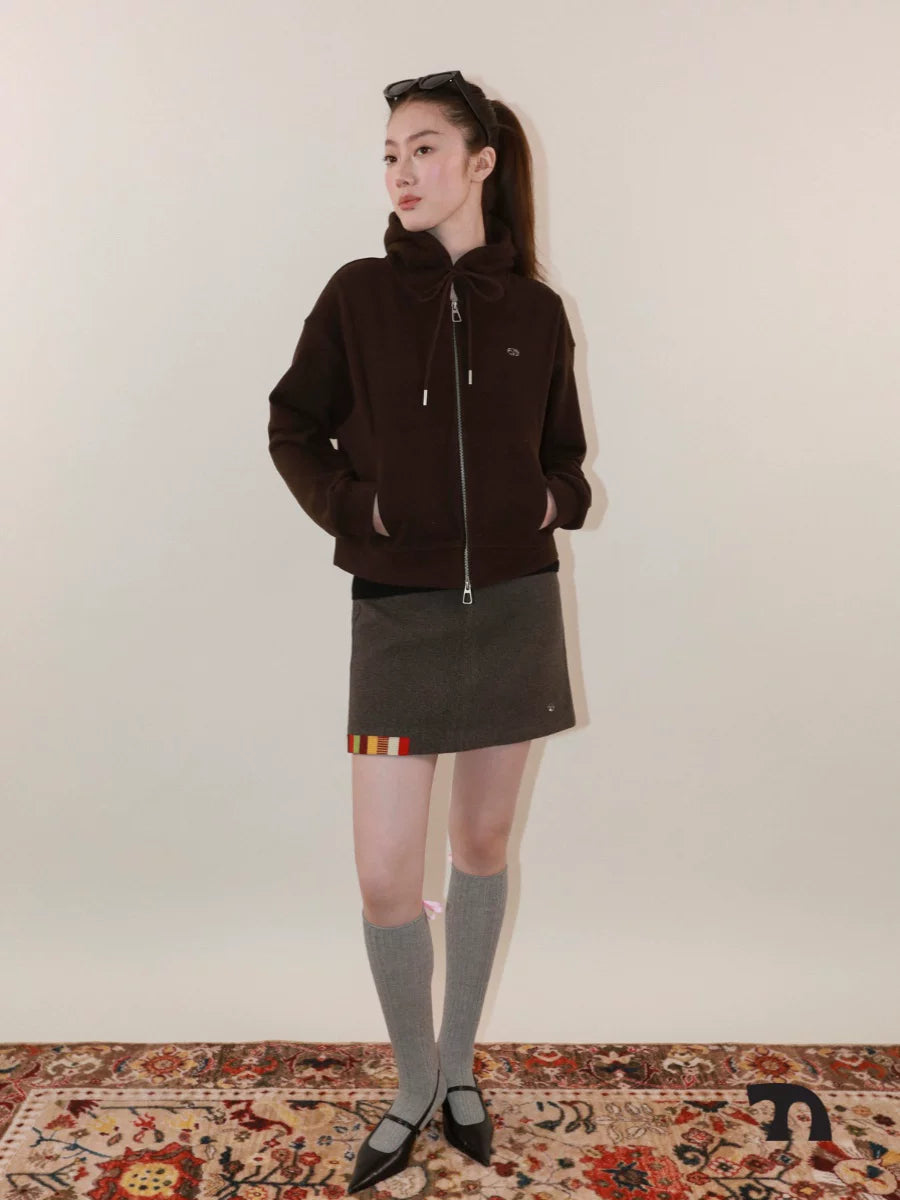 Three colour wool skirt