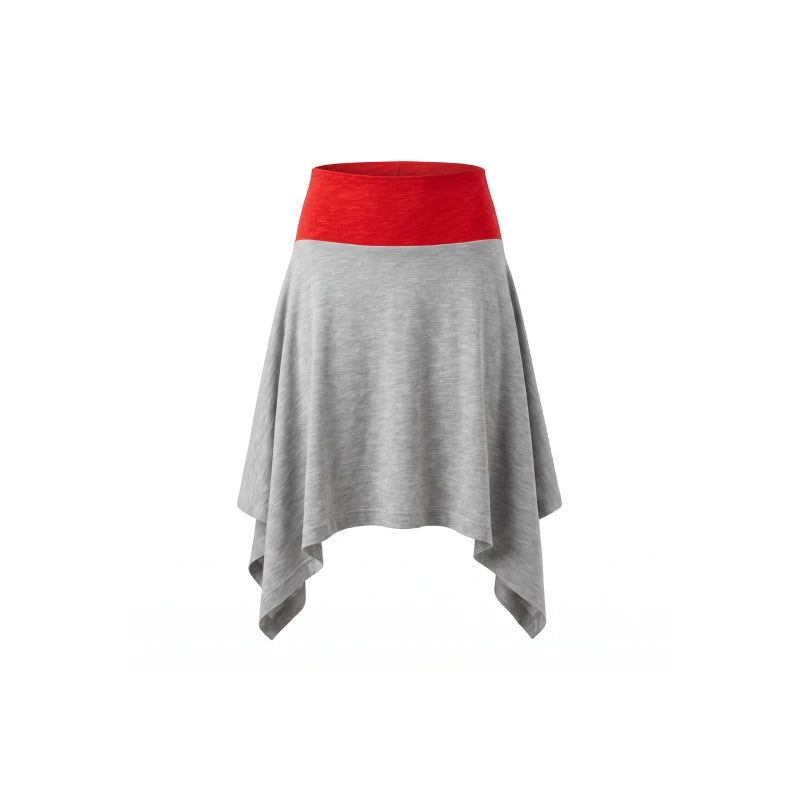 Slub cotton asymmetric skirt