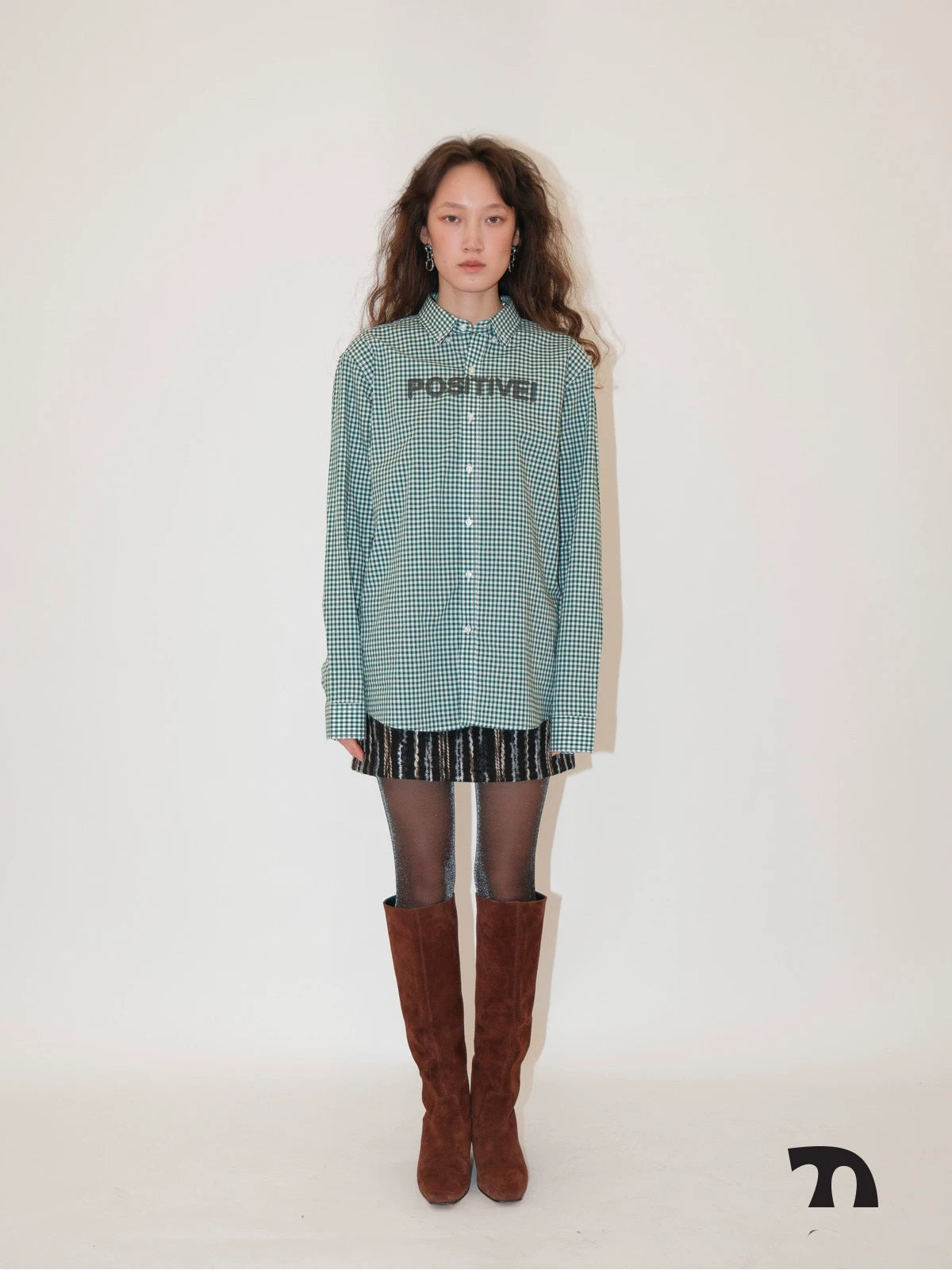 Hazel stripe wool skirt