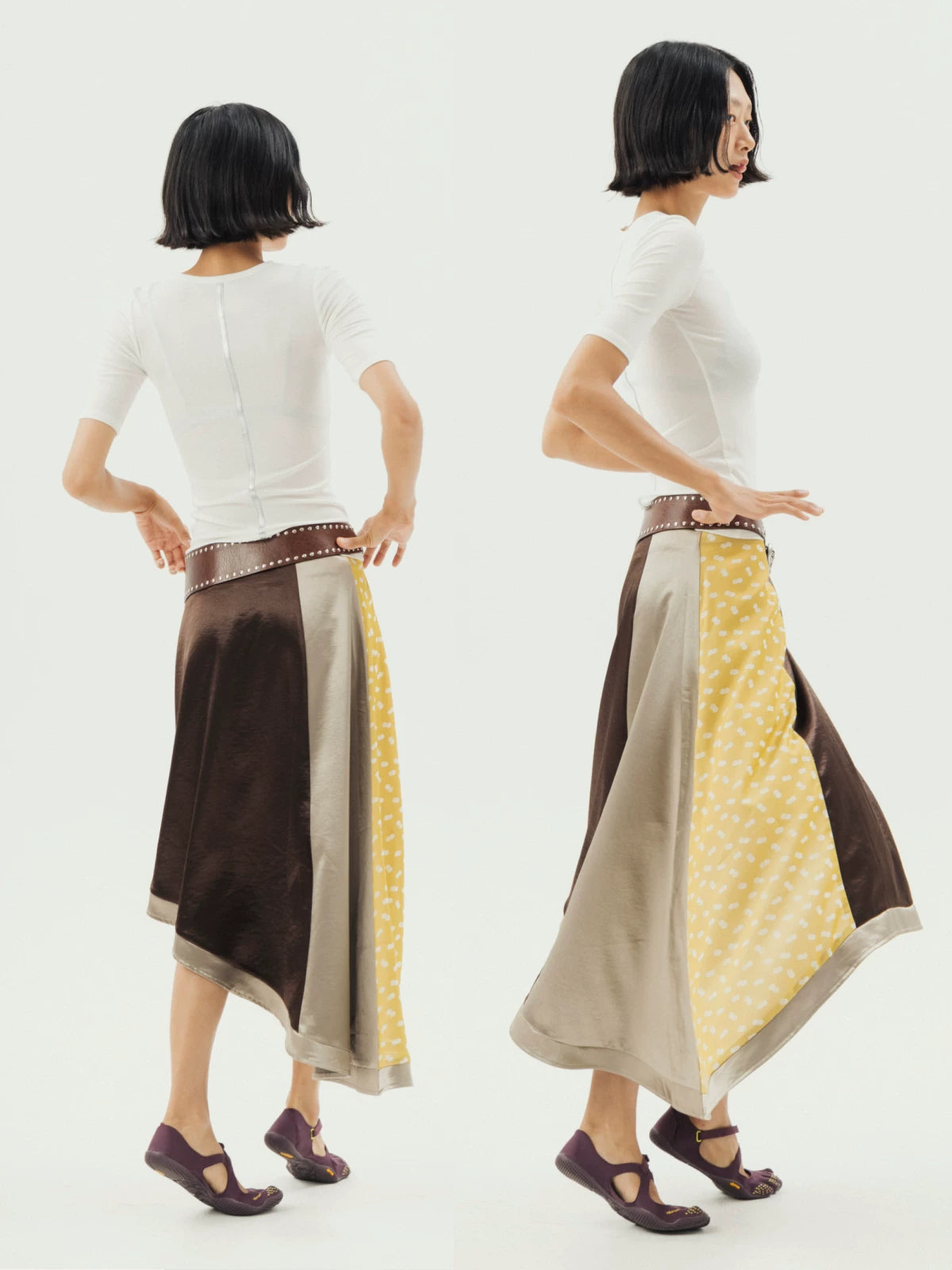 Asymmetric hem skirt