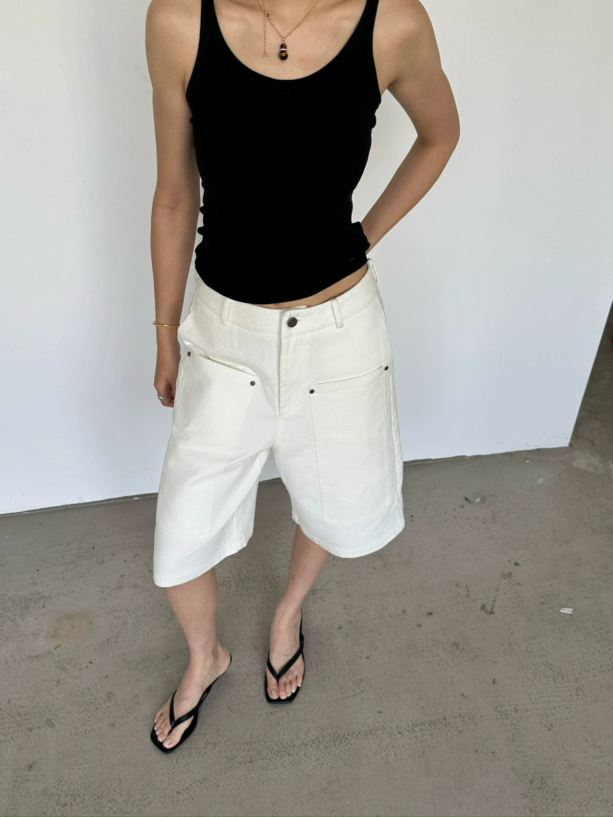 White denim capri