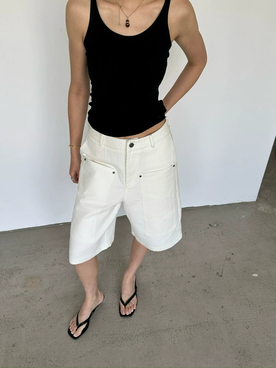 White denim capri