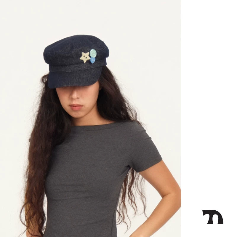 Button flat cap